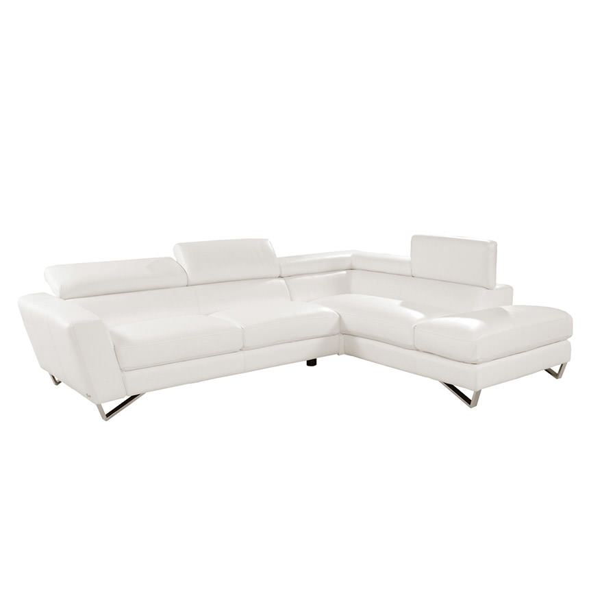 Sparta White Leather Sofa W Right Chaise El Dorado Furniture Sparta White Leather Sofa W Right Chaise Main Image 1 Of 7 Images