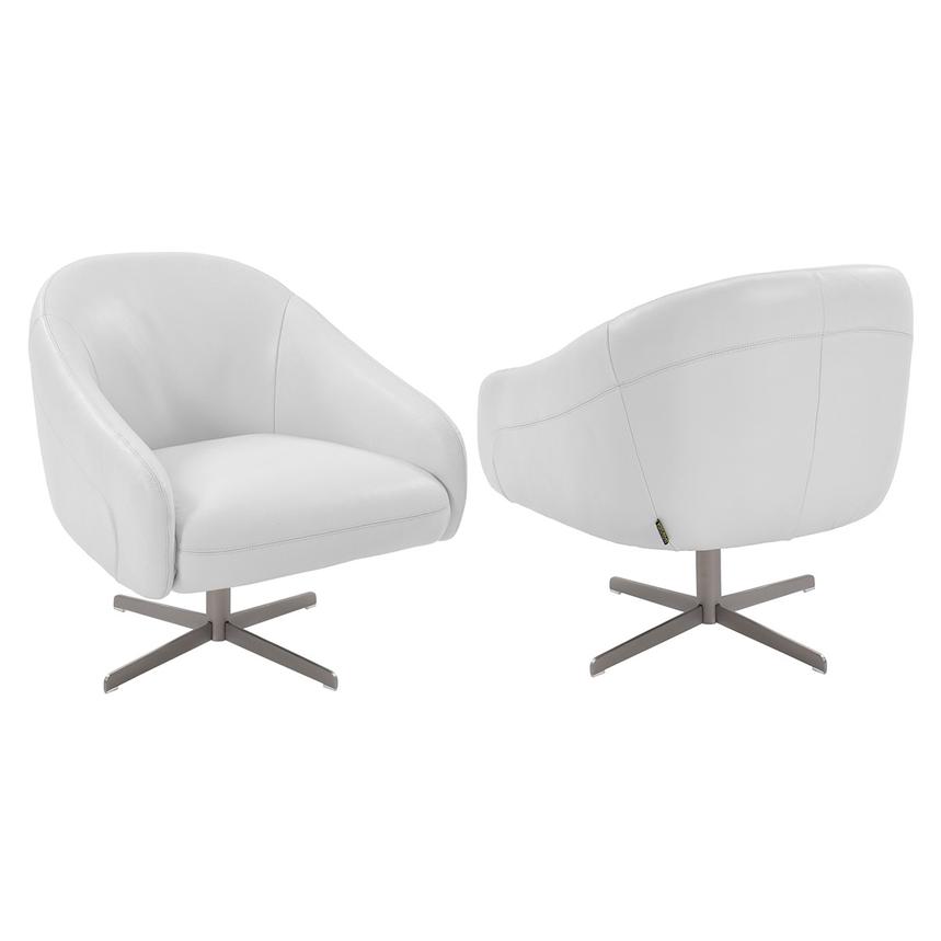 Brookville White Leather Swivel Chair El Dorado Furniture