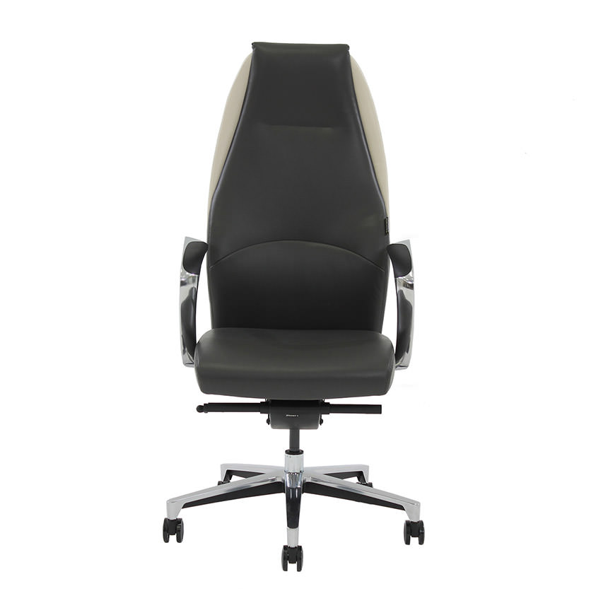 Prector Black White Leather Desk Chair El Dorado Furniture Prector Black White Leather Desk Chair Alternate Image 2 Of 7 Images