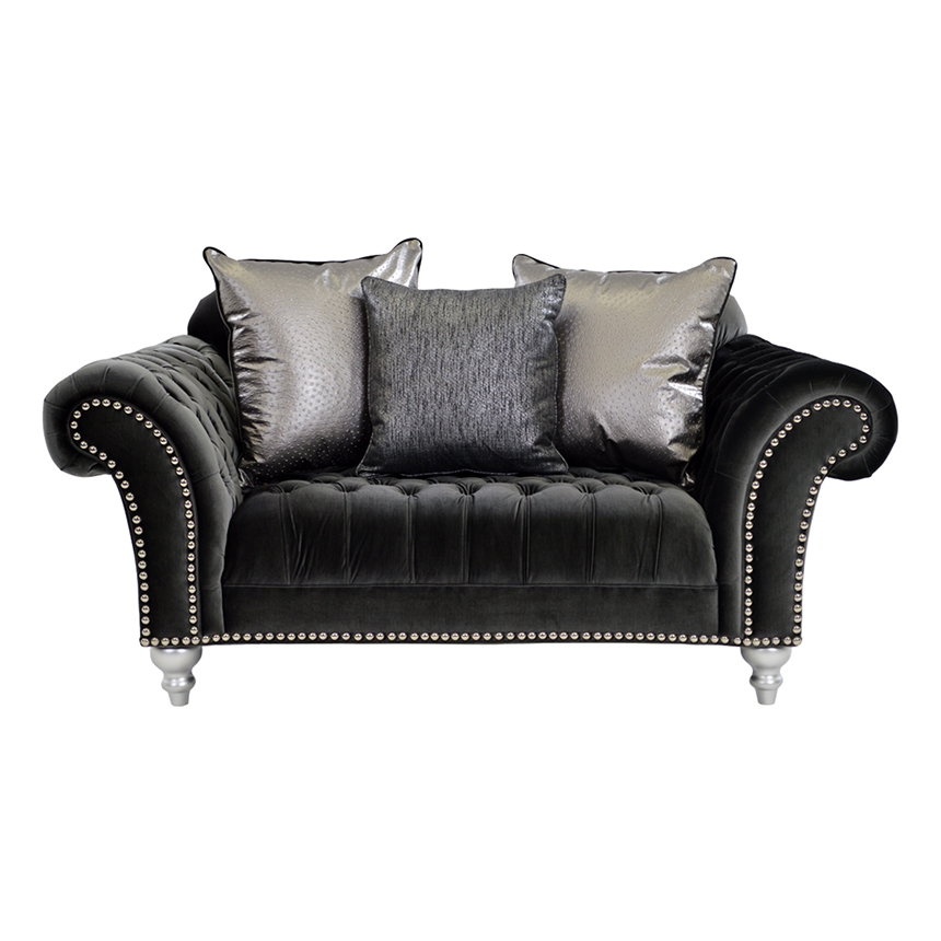 Laura Dark Gray Loveseat El Dorado Furniture