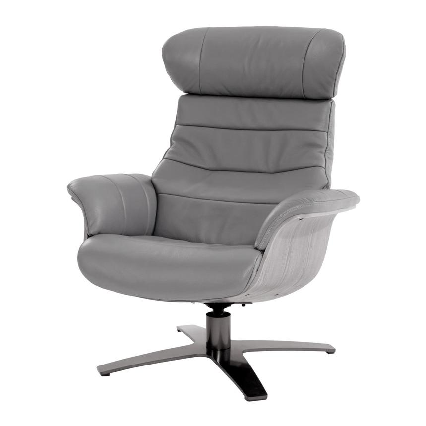 Enzo Gray Leather Swivel Chair El Dorado Furniture