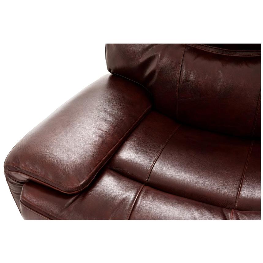 Houston Brown Power Motion Leather Sofa w/Console El Dorado Furniture