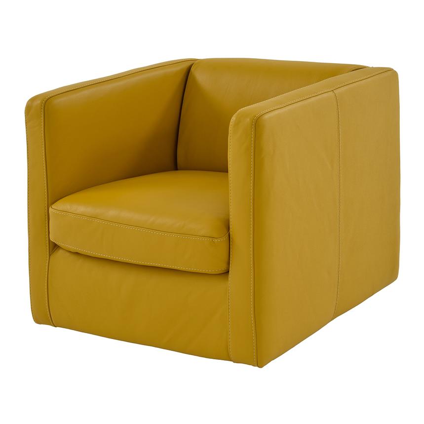 Cute Yellow Leather Swivel Chair El Dorado Furniture