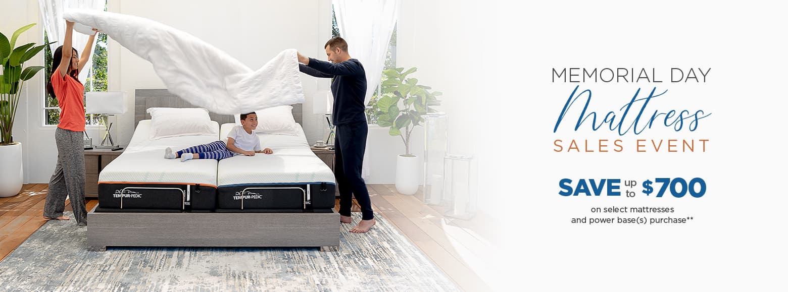 Memorial day mattress sales event. Save up to $700 on select mattress and power beds.