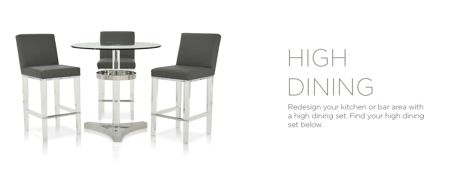 High dining. Redesign your kitchen or bar area with a high dining set. Find your high dining set below.