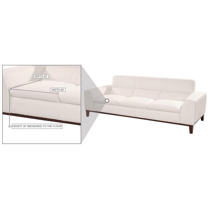 Milani White Leather Sofa  alternate image, 7 of 8 images.