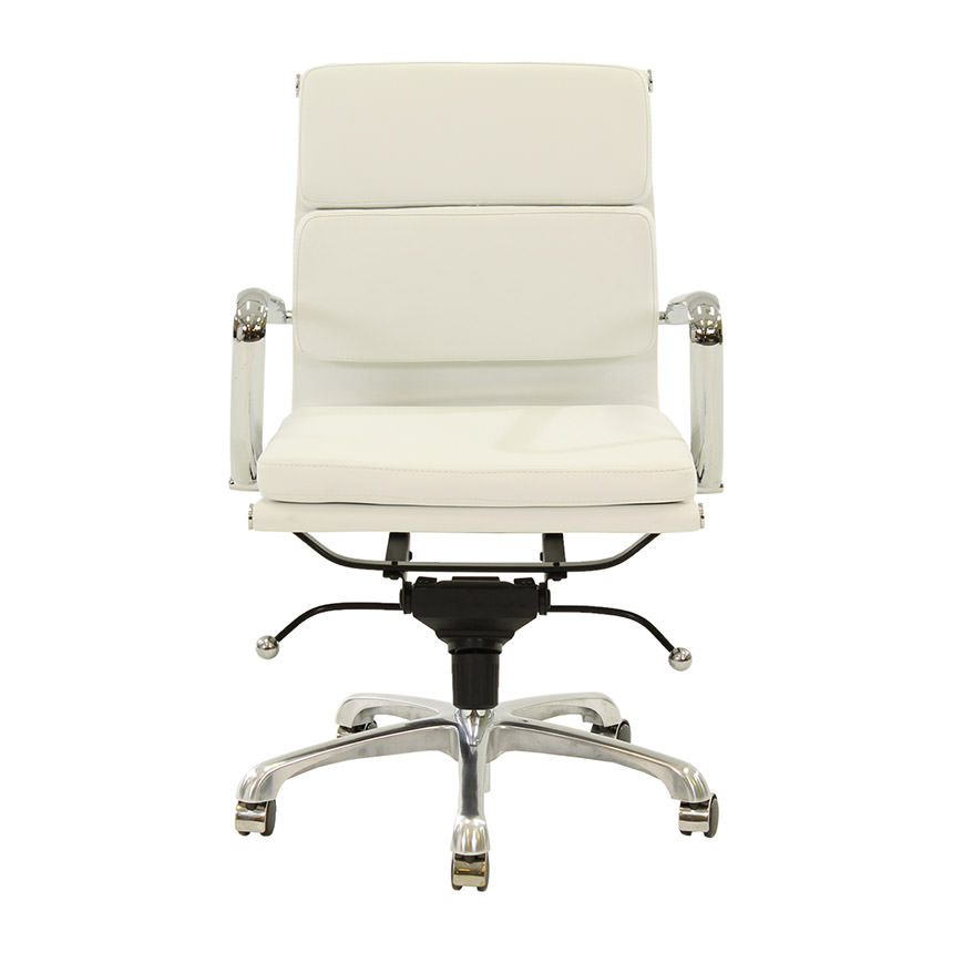 Marconi White Low Back Desk Chair  alternate image, 2 of 5 images.