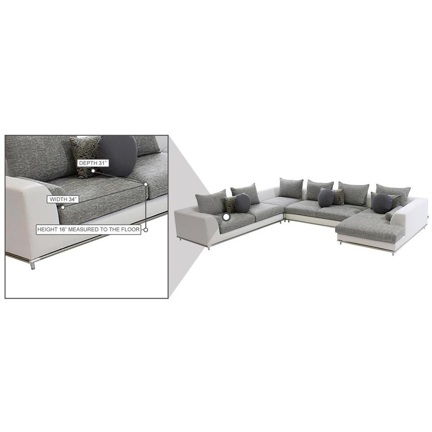 Hanna Sectional Sofa w/Right Chaise  alternate image, 7 of 7 images.