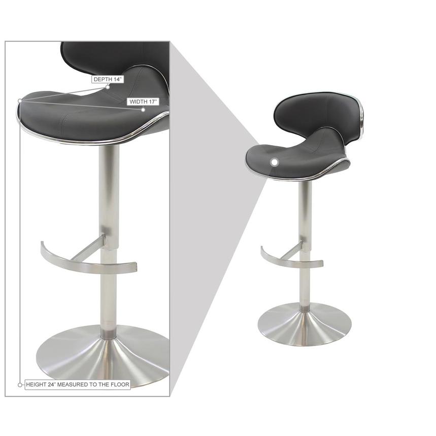 Ecco Gray Adjustable Stool  alternate image, 7 of 7 images.