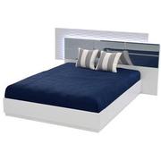 Manhattan White Mirrored King Platform Bed  main image, 1 of 4 images.