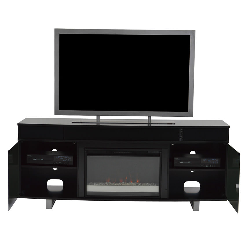 Enterprise Black Electric Fireplace w/Speakers El Dorado Furniture