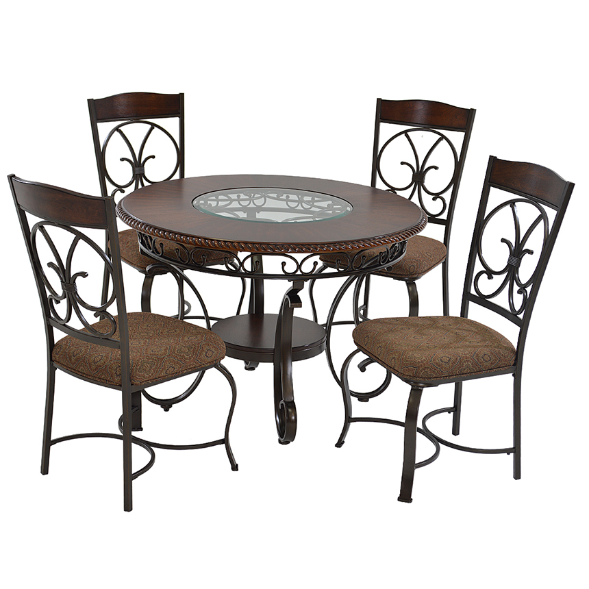 BLOSSOMZ BLZ-9307 5 Piece Glass Top Metal Dining Set for sale online 