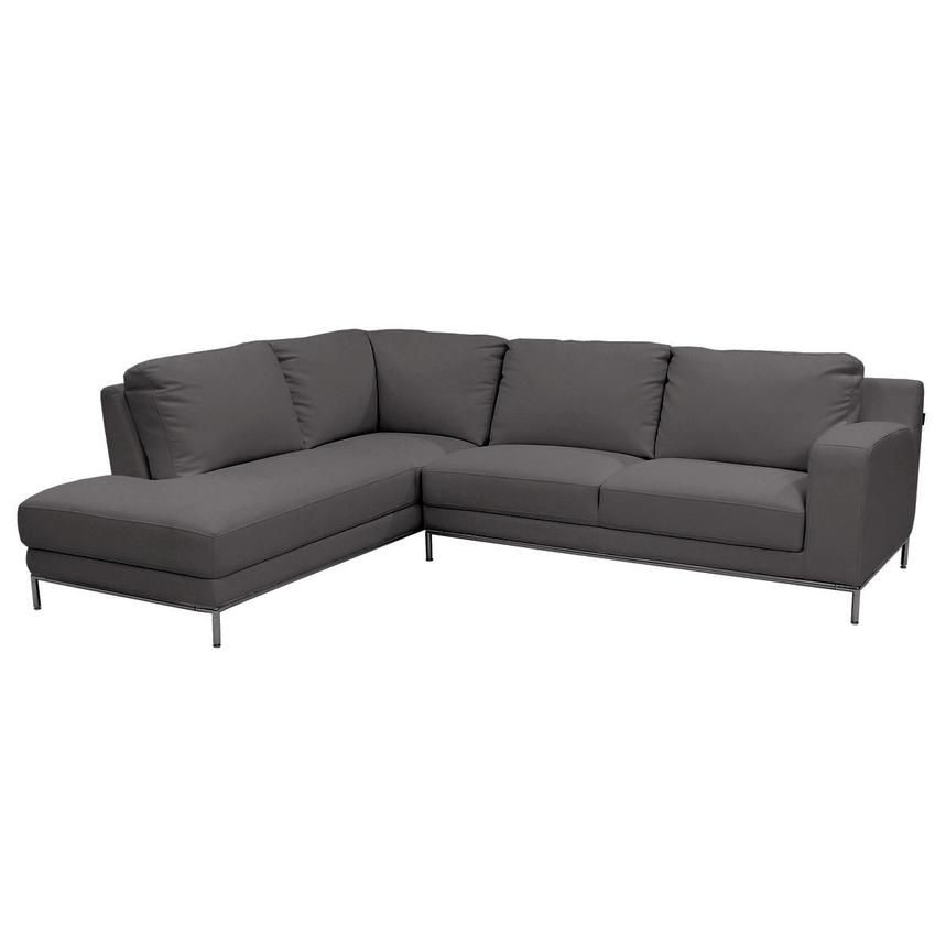 Cantrall Dark Gray Sofa W Left Chaise El Dorado Furniture Cantrall Dark Gray Sofa W Left Chaise Main Image 1 Of 6 Images