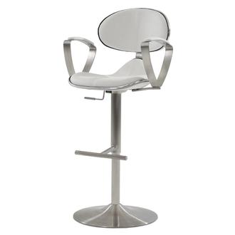 Jaylo White Adjustable Stool