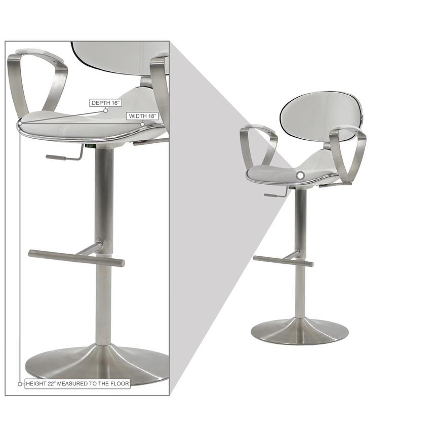 Jaylo White Adjustable Stool  alternate image, 8 of 8 images.