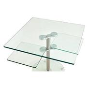 Square Clear Silver Side Table  alternate image, 2 of 4 images.