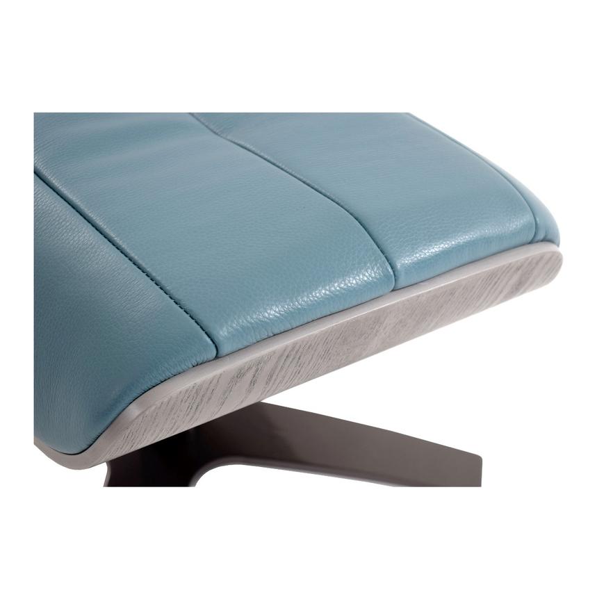Enzo Blue Leather Ottoman  alternate image, 5 of 7 images.