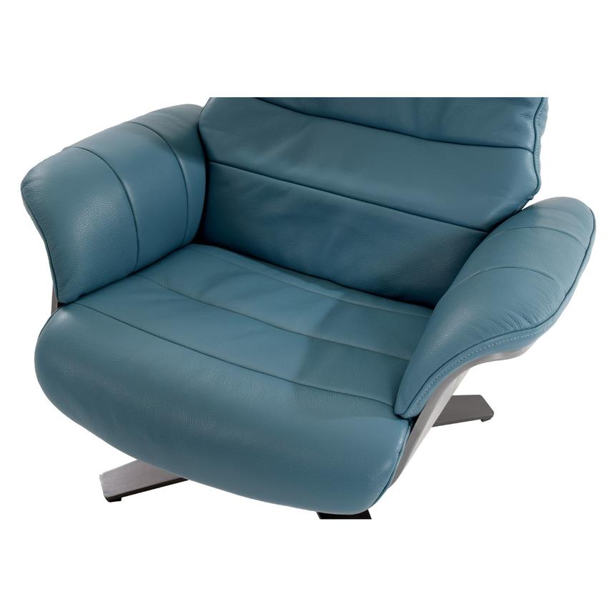 Enzo Blue Leather Accent Chair  alternate image, 8 of 11 images.