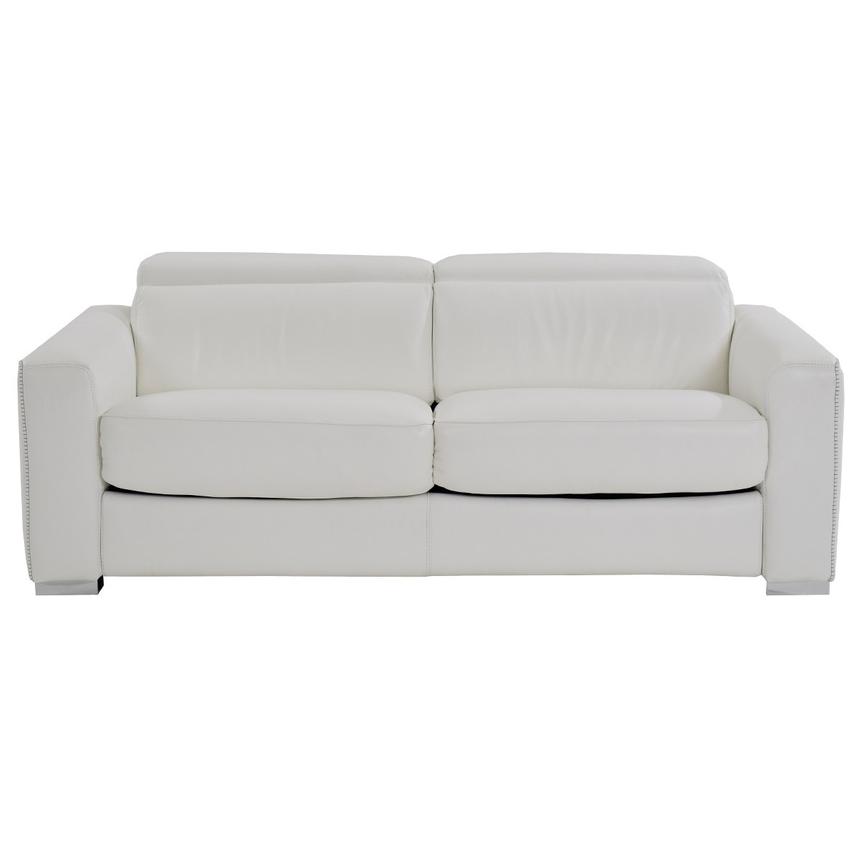 Bay Harbor White Leather Sleeper main image, 1 of 10 images.