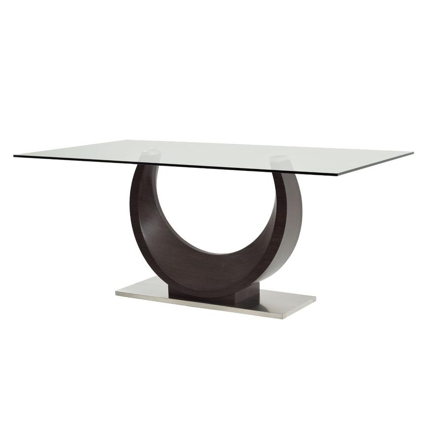 lunar chrome and glass dining table