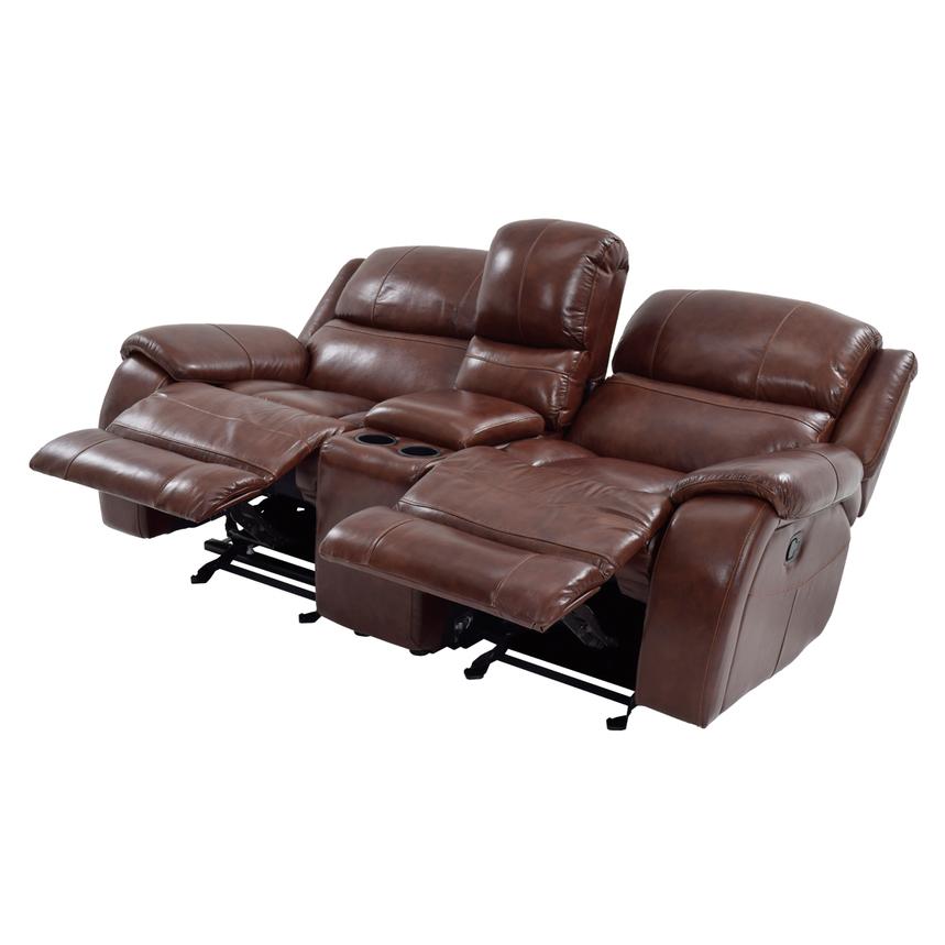 Abilene Recliner Leather Sofa W Console El Dorado Furniture