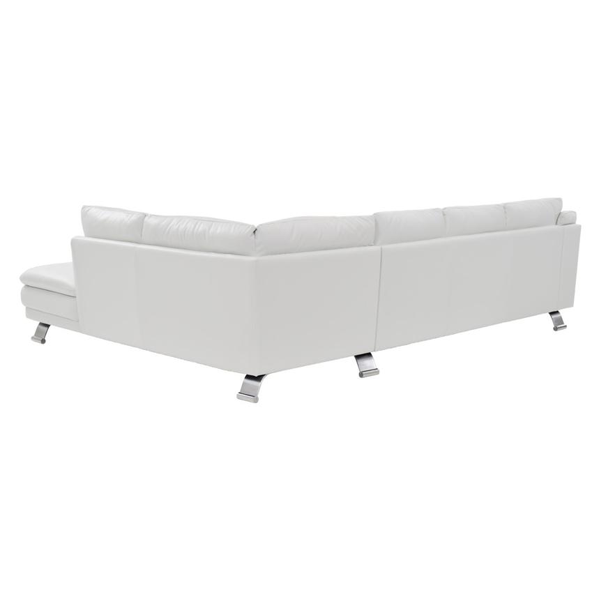 Rio White Leather Corner Sofa w/Right Chaise  alternate image, 2 of 9 images.