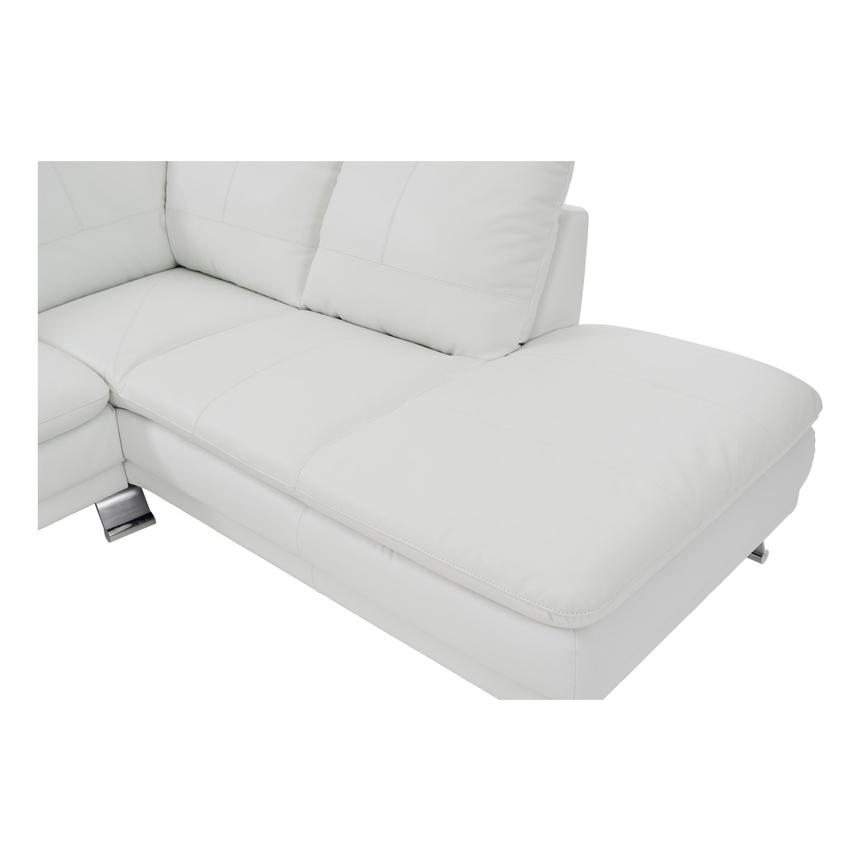 Rio White Leather Corner Sofa w/Right Chaise  alternate image, 5 of 8 images.