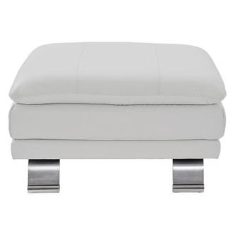 Rio White Leather Ottoman
