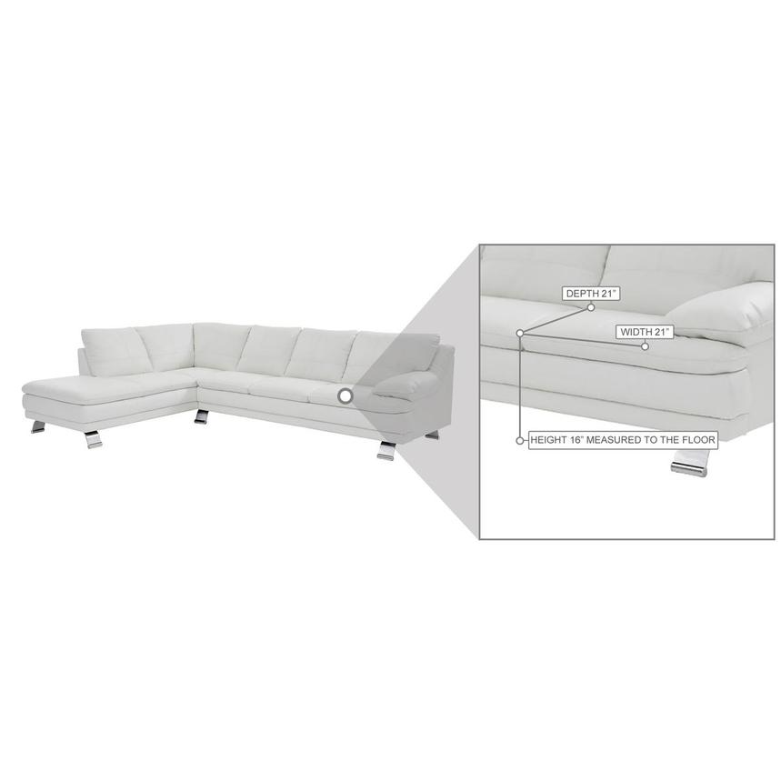 Rio White Leather Corner Sofa w/Left Chaise alternate image, 8 of 8 images.