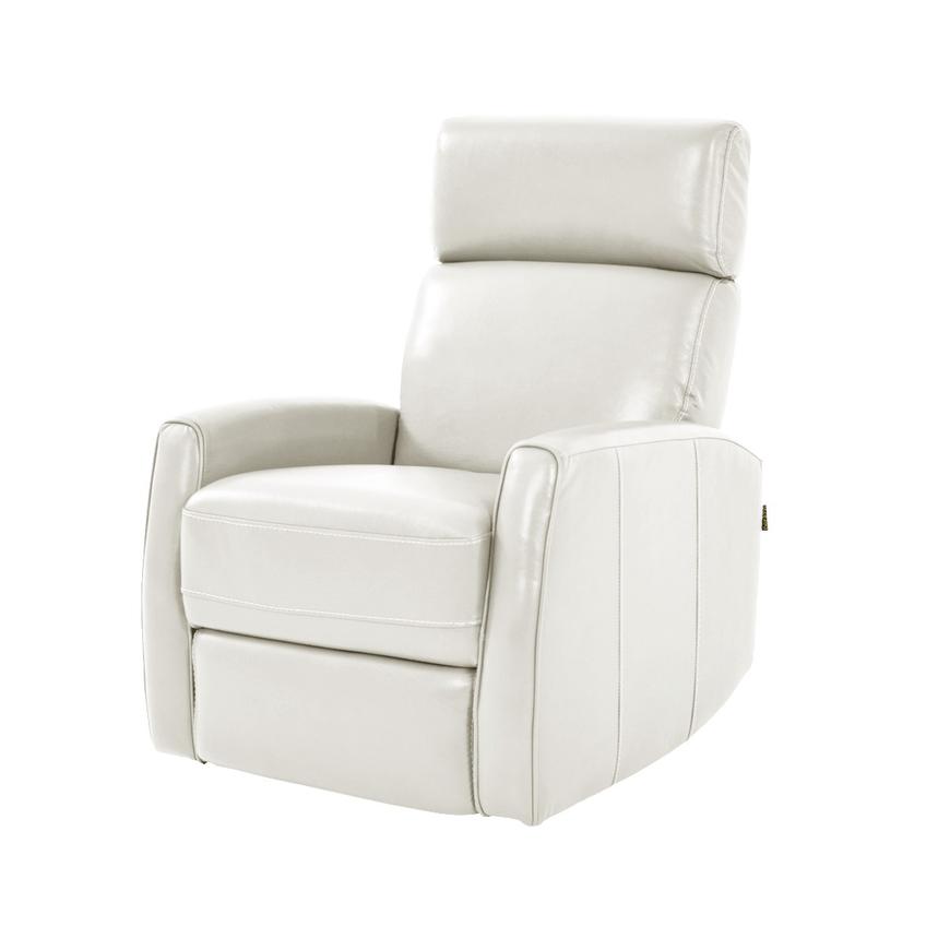 Lucca White Leather Power Recliner El, Leather Power Recliner Chairs