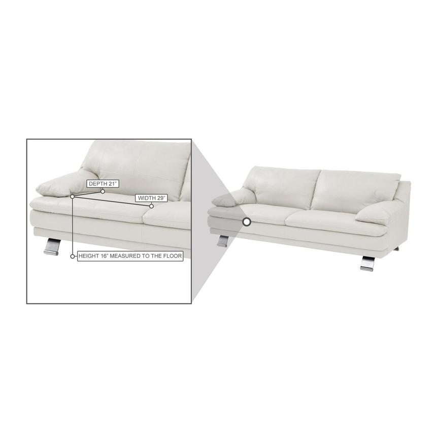 Rio White Leather Sofa  alternate image, 7 of 7 images.