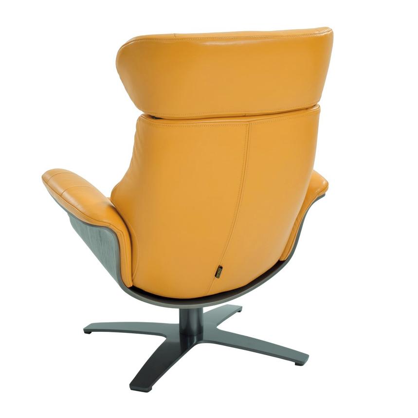Enzo Yellow Leather Swivel Chair  alternate image, 4 of 10 images.