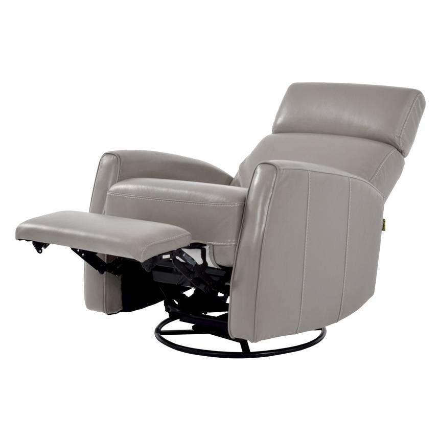 Lucca Gray Leather Power Glider Recliner  alternate image, 3 of 9 images.