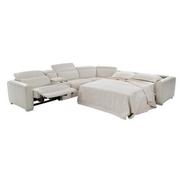 Bay Harbor Light Gray 5PC Leather Power Reclining Sectional w/Right Sleeper  alternate image, 2 of 9 images.