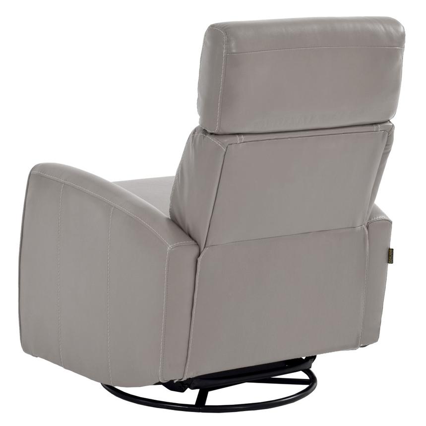 Lucca Gray Leather Power Swivel Glider Recliner  alternate image, 5 of 9 images.