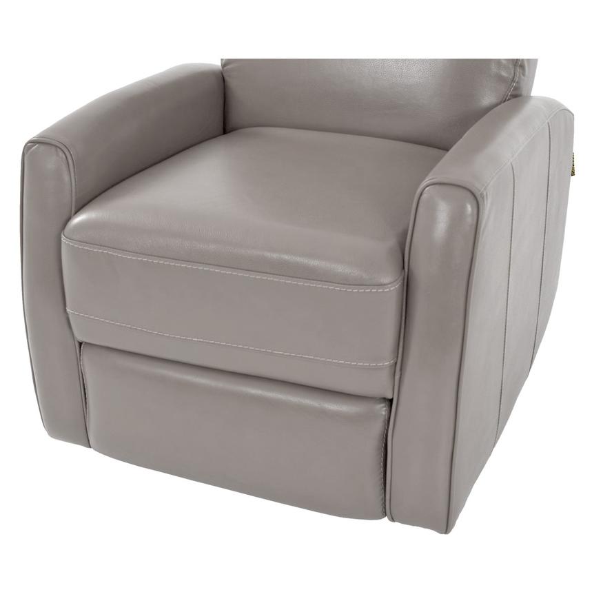 Lucca Gray Leather Power Glider Recliner | El Dorado Furniture