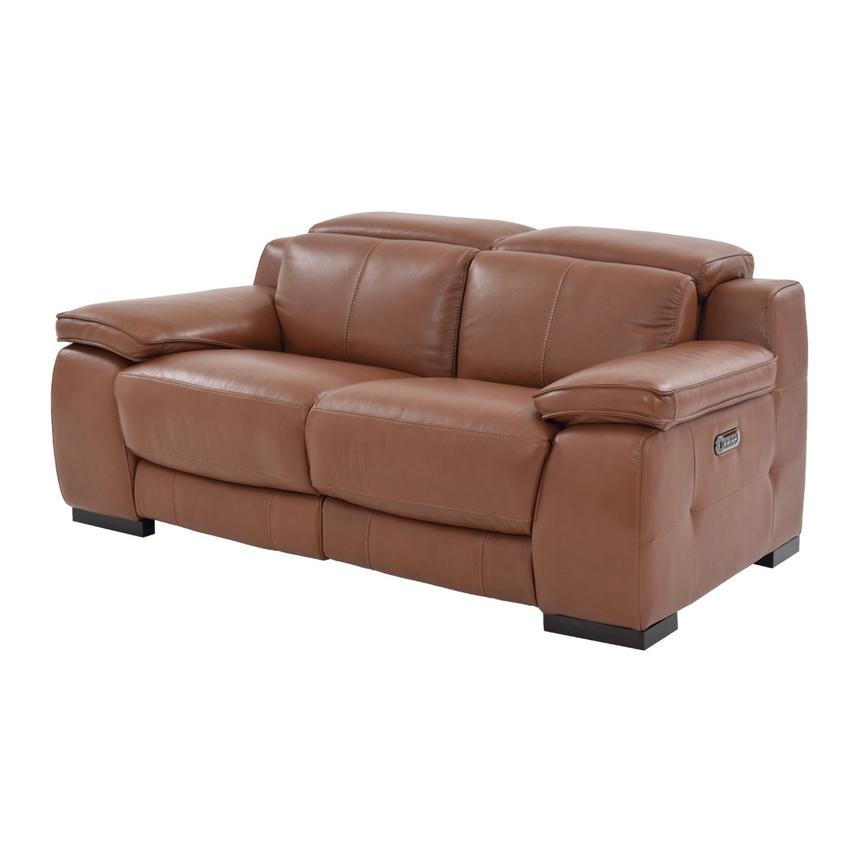 Gian Marco Tan Leather Power Reclining Loveseat  main image, 1 of 9 images.