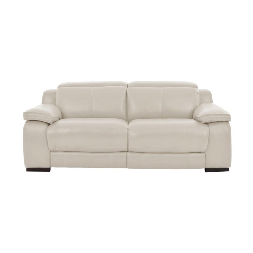 Gian Marco Light Gray Leather Power Reclining Loveseat  alternate image, 3 of 9 images.