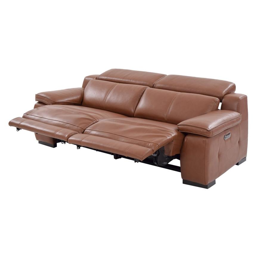 Gian Marco Tan Leather Power Reclining Sofa  alternate image, 3 of 9 images.