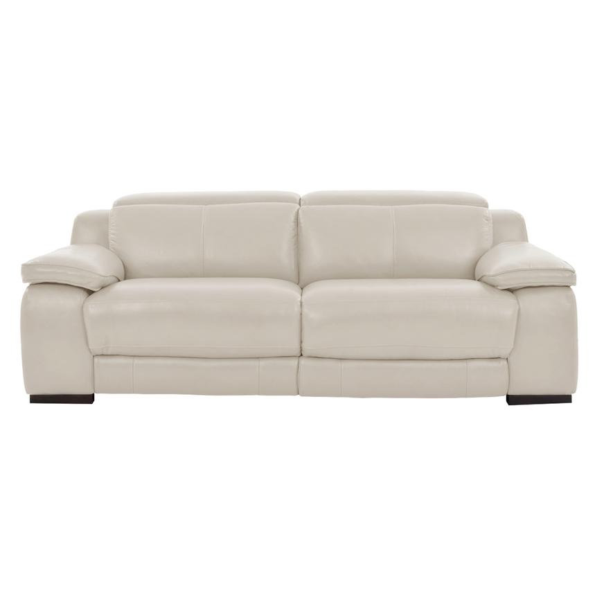 Gian Marco Light Gray Leather Power Reclining Sofa  alternate image, 3 of 9 images.
