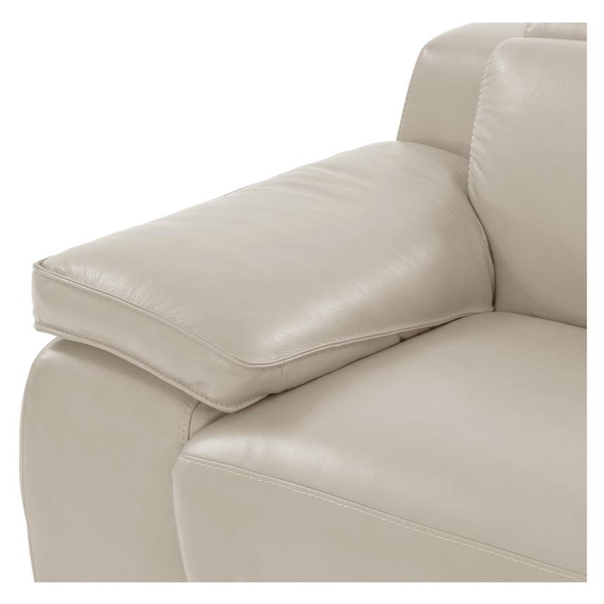 Gian Marco Light Gray Leather Power Recliner  alternate image, 6 of 10 images.