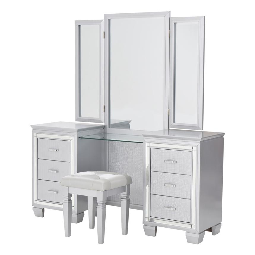 Isabel Gray Vanity W Bench El Dorado Furniture