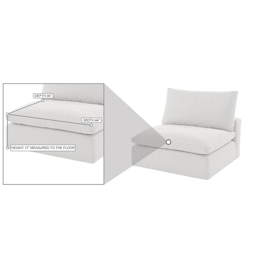 Nube White Armless Chair  alternate image, 7 of 7 images.