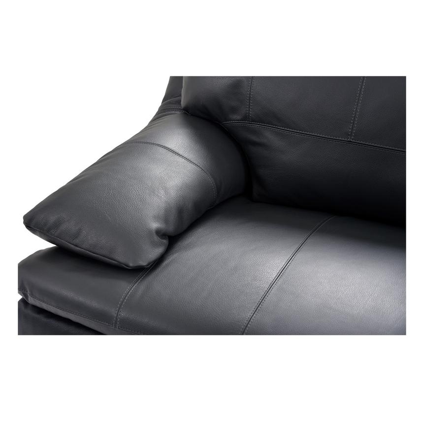 Rio Dark Gray Leather Corner Sofa w/Right Chaise  alternate image, 5 of 8 images.