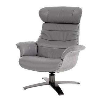 Enzo Gray Leather Swivel Chair