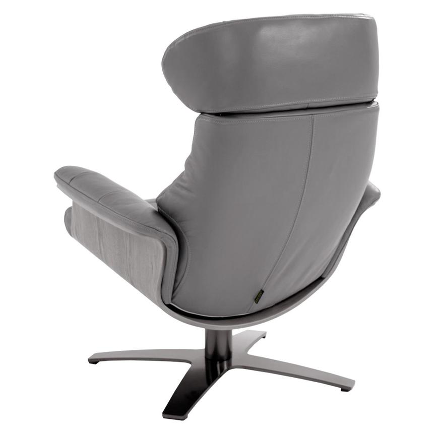 Enzo Gray Leather Swivel Chair  alternate image, 4 of 9 images.