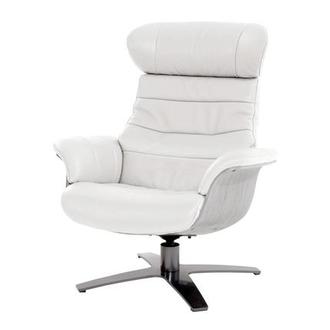 Enzo Pure White Leather Swivel Chair