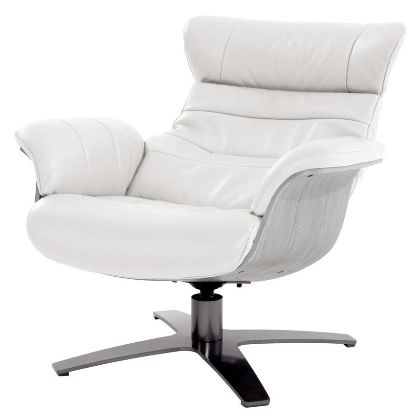 Enzo Pure White Leather Accent Chair  alternate image, 3 of 11 images.