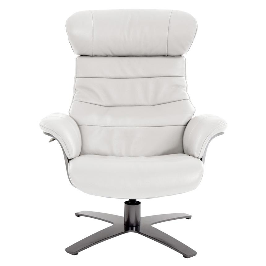 Enzo Pure White Leather Swivel Chair  alternate image, 4 of 11 images.