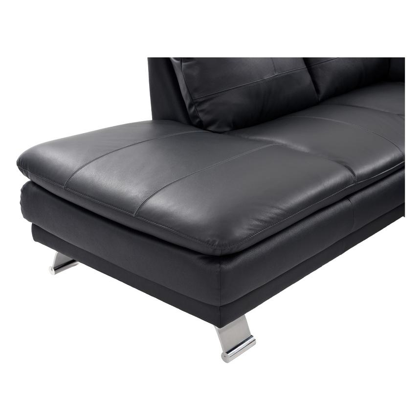 Rio Dark Gray Leather Corner Sofa w Left Chaise El Dorado Furniture